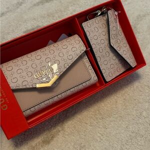 Guess Taupe Wallet and Cardholder Set